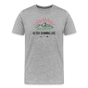 Ultra-Laufleben - Männer Premium Bio T-Shirt - Grau meliert - Vorne - Damien (186cm)