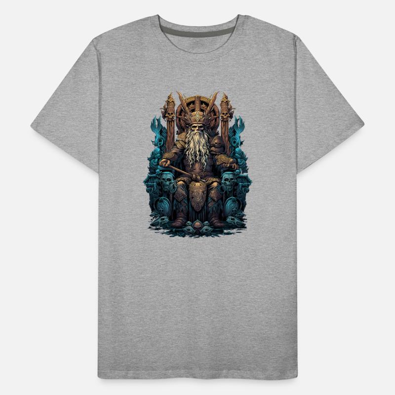 Wikinger Odin Söhne Thron Walhalla Valhalla Männer Premium Bio T-Shirt