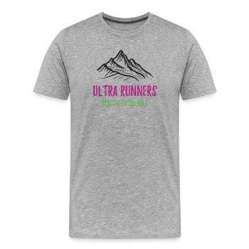 Ultraläufer laufen die Extrameile - Männer Premium Bio T-Shirt - Grau meliert - Vorne - Damien (186cm)