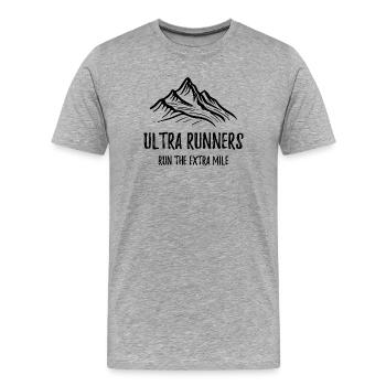 Ultraläufer laufen die Extrameile - Männer Premium Bio T-Shirt - Grau meliert - Vorne - Damien (186cm)