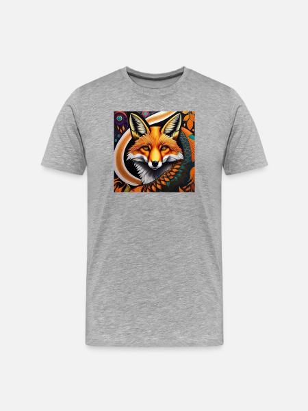 Fox - Men's Premium Organic T-Shirt - heather grey