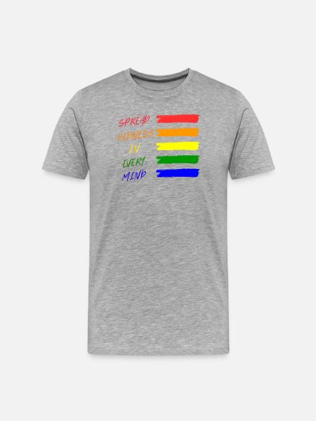 Bunte Friedensbotschaft T-Shirt - Männer Premium Bio T-Shirt - Grau meliert