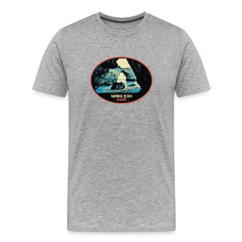 Sea cave in the Algarve explore the hidden beauty - Men's Premium Organic T-Shirt - heather grey - Front - Damien (186cm)