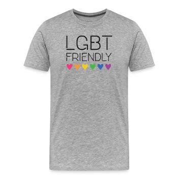 LGBT amical - T-shirt bio Premium Homme - gris chiné - Devant - Damien (186cm)