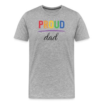 LGBT Proud Dad - Pride Month - Men's Premium Organic T-Shirt - heather grey - Front - Damien (186cm)