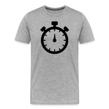 Stoppuhr 2 - Männer Premium Bio T-Shirt - Grau meliert - Vorne - Damien (186cm)