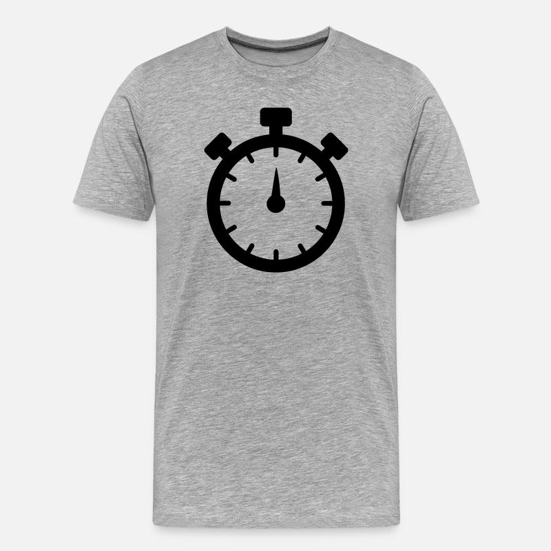 Stoppuhr 2 - Männer Premium Bio T-Shirt - Grau meliert