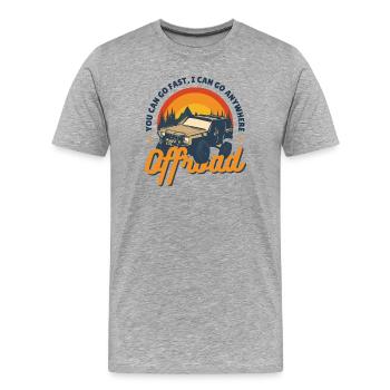 OFFROAD - Männer Premium Bio T-Shirt - Grau meliert - Vorne - Damien (186cm)