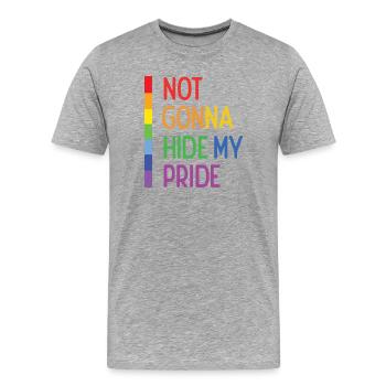 Pride Month LGBTQ - Ich werde meinen Stolz nicht verstecken - Männer Premium Bio T-Shirt - Grau meliert - Vorne - Damien (186cm)