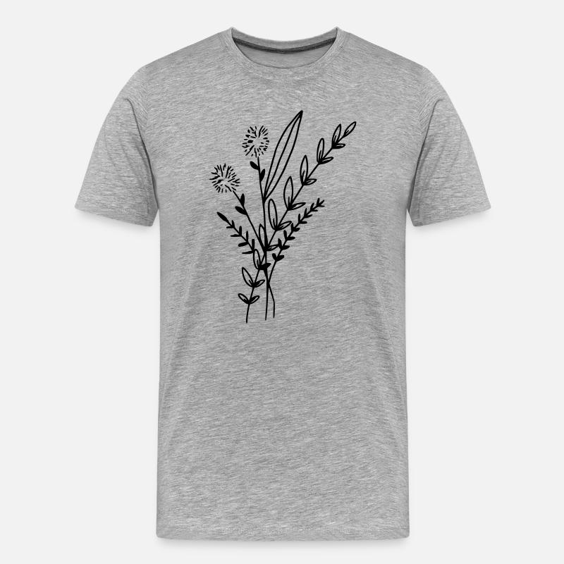 Blumenstrauss - Männer Premium Bio T-Shirt - Grau meliert