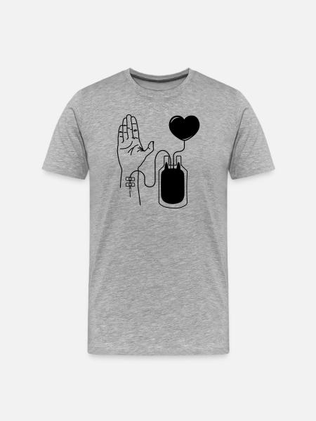 Donner du sang - T-shirt bio Premium Homme - gris chiné