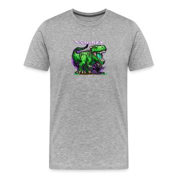 Dinosaure - T-shirt bio Premium Homme - gris chiné - Devant - Damien (186cm)