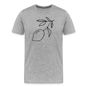 Lemon branch - Men's Premium Organic T-Shirt - heather grey - Front - Damien (186cm)