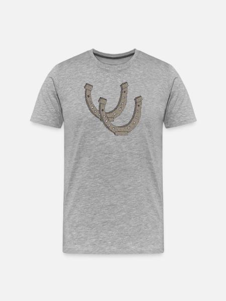 Horseshoe fabric - Men's Premium Organic T-Shirt - heather grey