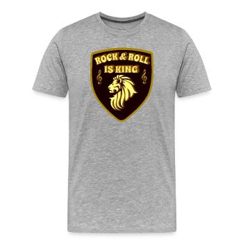 Rock & Roll is King King of Rock and Roll - Men's Premium Organic T-Shirt - heather grey - Front - Damien (186cm)