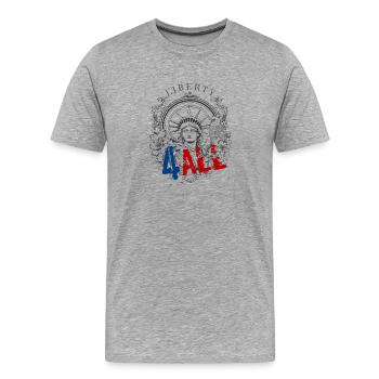 4 juillet - Jour de l’indépendance. Aimez-vous la liberté? - T-shirt bio Premium Homme - gris chiné - Devant - Damien (186cm)