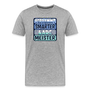 Bademeister - SCHWIMMEN FREIBAD - SEE - MEER - Männer Premium Bio T-Shirt - Grau meliert - Vorne - Damien (186cm)