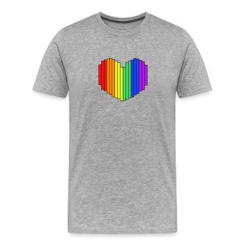 Rainbow Heart Design - Men's Premium Organic T-Shirt - heather grey - Front - Damien (186cm)