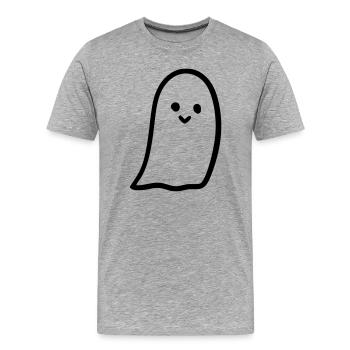 Ghost - Men's Premium Organic T-Shirt - heather grey - Front - Damien (186cm)