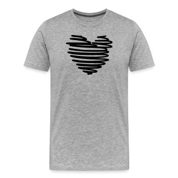 stylish heart - Men's Premium Organic T-Shirt - heather grey - Front - Damien (186cm)