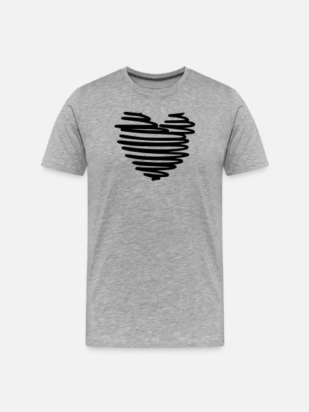 stylish heart - Men's Premium Organic T-Shirt - heather grey
