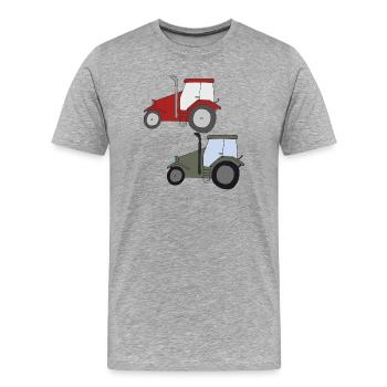 Meet Tractor - Men's Premium Organic T-Shirt - heather grey - Front - Damien (186cm)