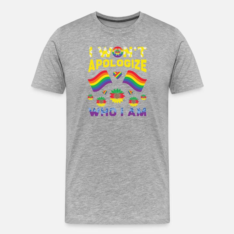 LGBT, Regenbogen, Stolz - Männer Premium Bio T-Shirt - Grau meliert