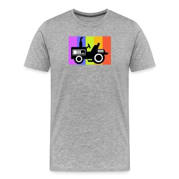Tracteur Véhicule à moteur Agriculteur biologique Véhicule agricole arable - T-shirt bio Premium Homme - gris chiné - Devant - Damien (186cm)