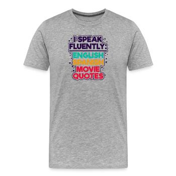 Déclaration de cinéma Films Films Binge Watching - T-shirt bio Premium Homme - gris chiné - Devant - Damien (186cm)
