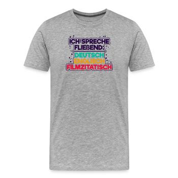 Movies Film Schauen Kino Filme Statement Cineast - Männer Premium Bio T-Shirt - Grau meliert - Vorne - Damien (186cm)