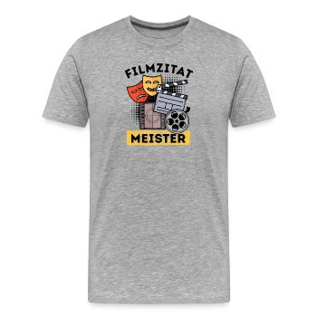 Movies Statement Cinema Night Movie Watch Movies - Men's Premium Organic T-Shirt - heather grey - Front - Damien (186cm)