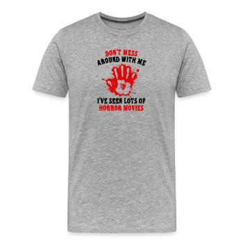 Movies Cineaste Movies Movie Night Movie Night Movie Night Tv - Men's Premium Organic T-Shirt - heather grey - Front - Damien (186cm)