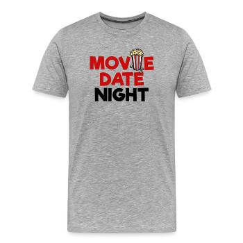 Movies Popcorn Statement Movie Night Movie Night Movies - Men's Premium Organic T-Shirt - heather grey - Front - Damien (186cm)