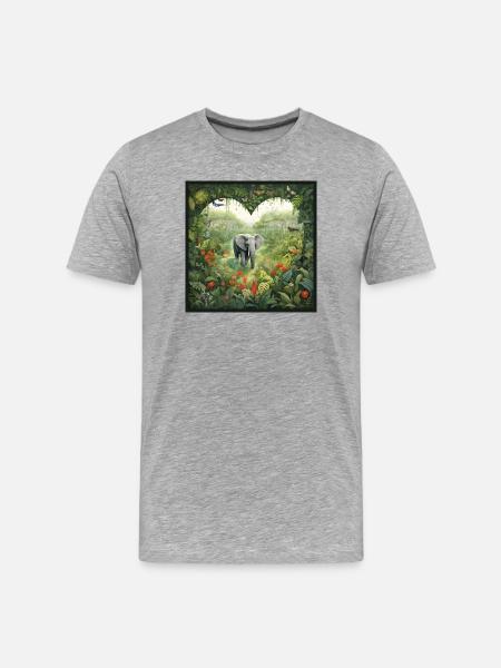Elephant Love - Men's Premium Organic T-Shirt - heather grey