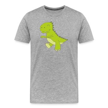 dino klein - Männer Premium Bio T-Shirt - Grau meliert - Vorne - Damien (186cm)