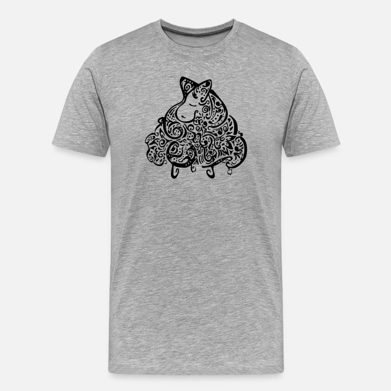 Abstraktes Schaf Ornamente - Männer Premium Bio T-Shirt - Grau meliert