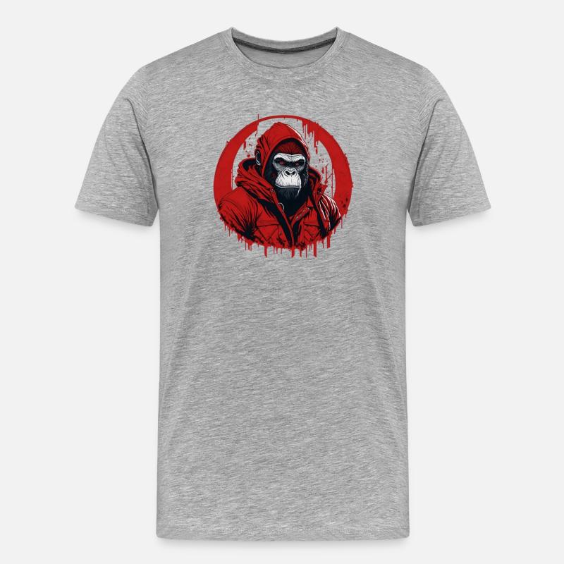 Gorilla Street Style - Männer Premium Bio T-Shirt - Grau meliert