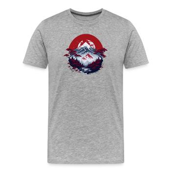 Paysages de montagne asiatiques - T-shirt bio Premium Homme - gris chiné - Devant - Damien (186cm)