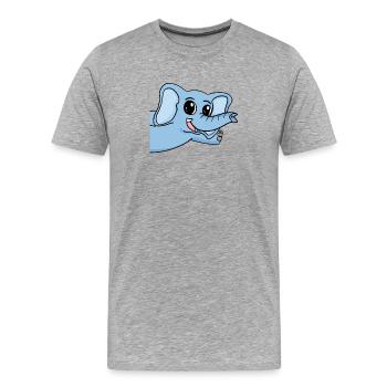 Elefant Gruß Begrüßung - Männer Premium Bio T-Shirt - Grau meliert - Vorne - Damien (186cm)