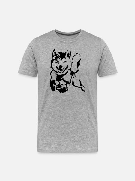 Shiba Inu - T-shirt bio Premium Homme - gris chiné