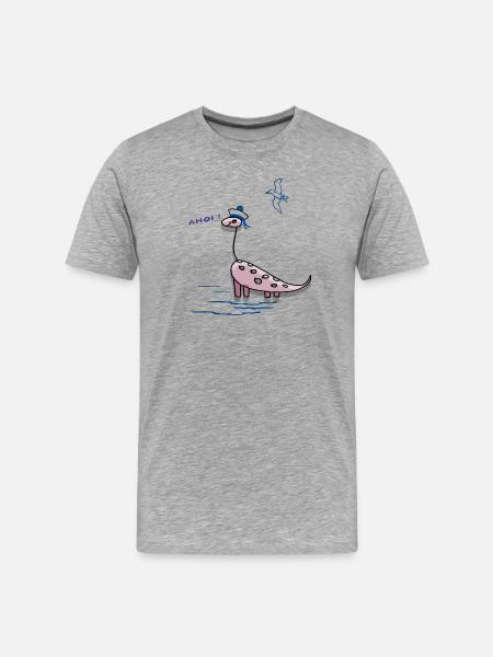 ahoi, maritim - Männer Premium Bio T-Shirt - Grau meliert