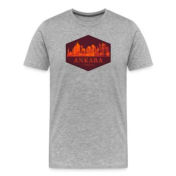 Ankara Skyline Badge - Men's Premium Organic T-Shirt - heather grey - Front - Damien (186cm)