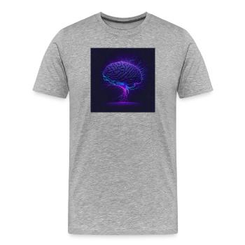 Brain - Men's Premium Organic T-Shirt - heather grey - Front - Damien (186cm)