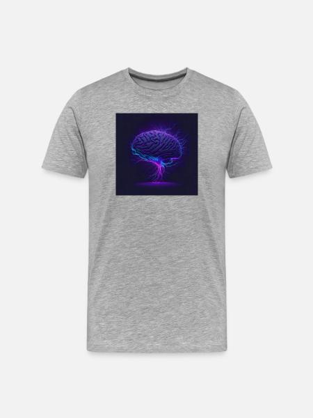 Brain - Men's Premium Organic T-Shirt - heather grey