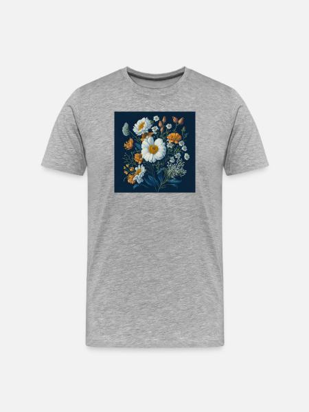 Flowers - Men's Premium Organic T-Shirt - heather grey