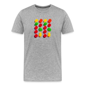 Bonbons - T-shirt bio Premium Homme - gris chiné - Devant - Damien (186cm)