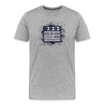 Cinéma Nuit Télévision Caméra Films Cineaste Films - T-shirt bio Premium Homme - gris chiné - Devant - Damien (186cm)
