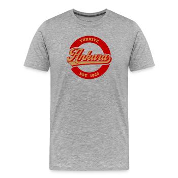 Ankara Vintage Logo Est 1923 - Men's Premium Organic T-Shirt - heather grey - Front - Damien (186cm)