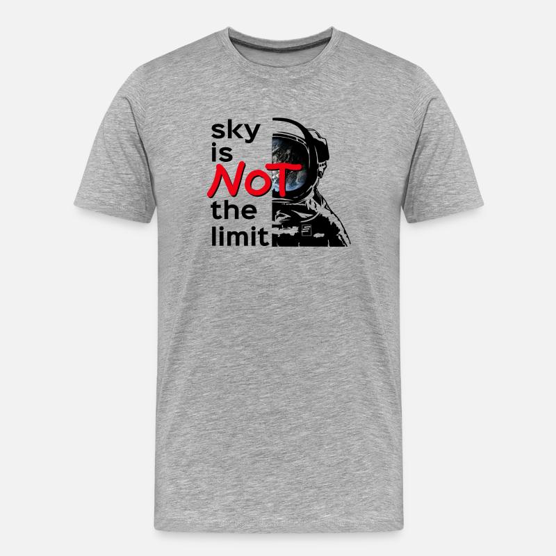 sky is Not the limit black - Männer Premium Bio T-Shirt - Grau meliert