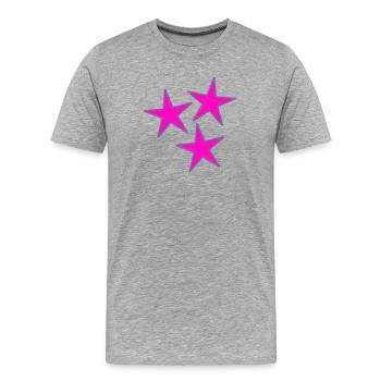ETOILE. ETOILES. STAR. FÊTE. ANNIVERSAIRE. NOËL - T-shirt bio Premium Homme - gris chiné - Devant - Damien (186cm)